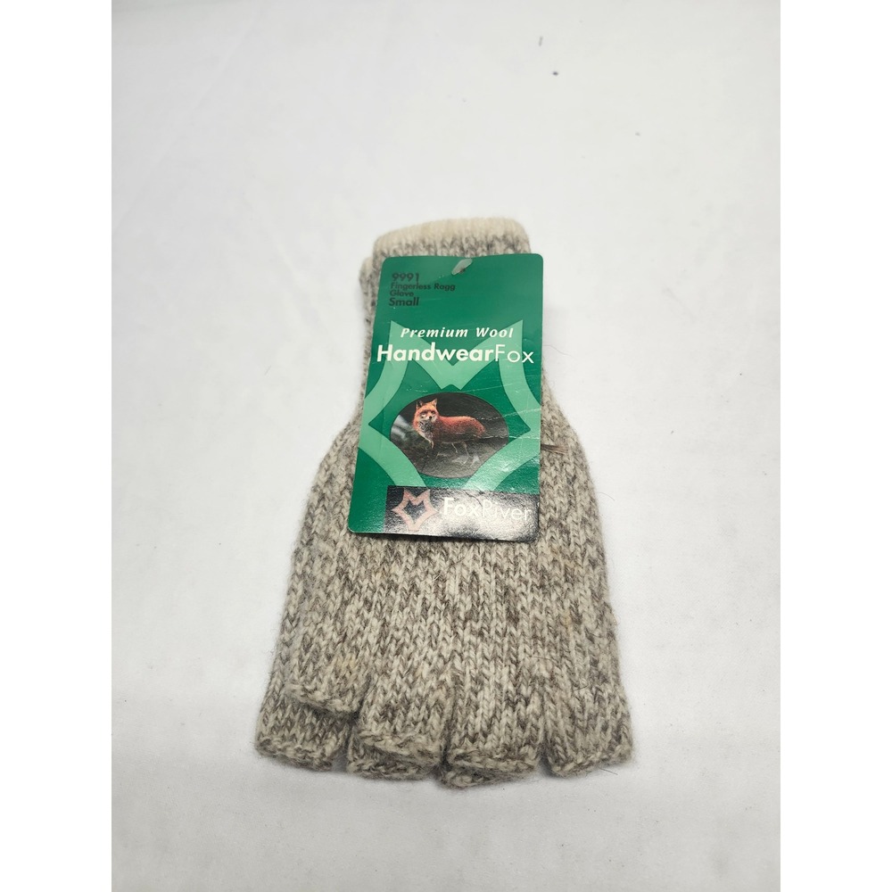 Fox River 9991 Fingerless Ragg Wool Gloves Small Oatmeal Tweed Knit HandwearFox